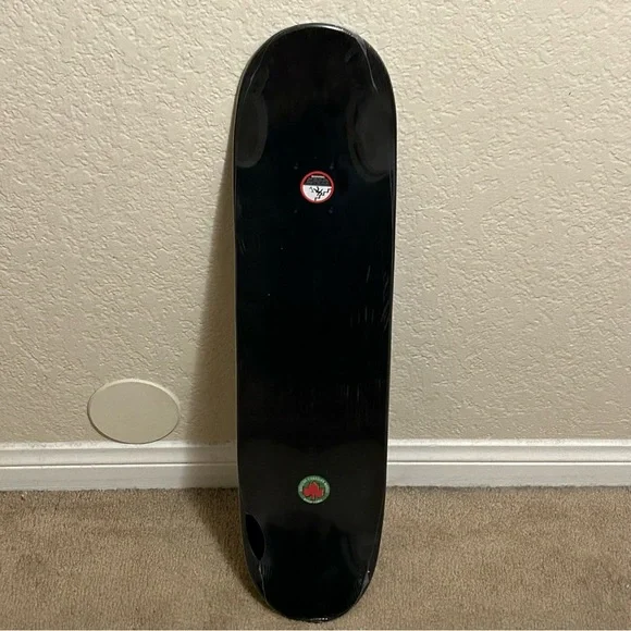 Vintage 2000s Bam Margera Maple Wood Black Heartagram Skateboard Skate Deck 7.5” - Picture 3 of 6